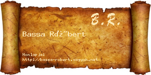 Bassa Róbert névjegykártya